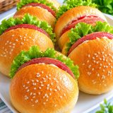 Burger Mini Rumahan lezat dengan roti lembut dan isian gurih